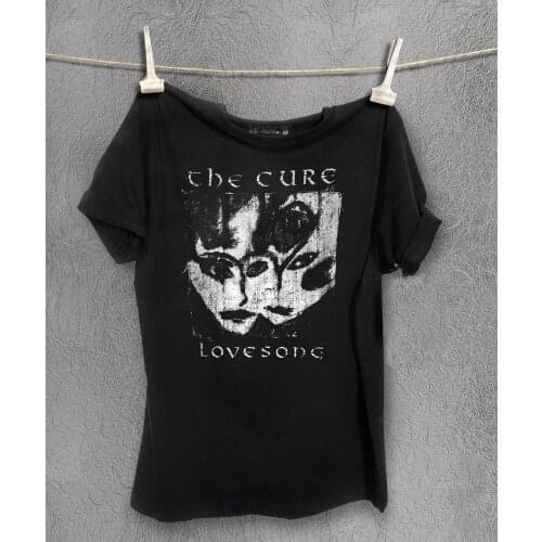 Funny Cure Graphic Women Tops Unisex Music Fashion Tee Vintage Love Song Silm Fit T-shirt Female Goth Holiday Matching Shirt