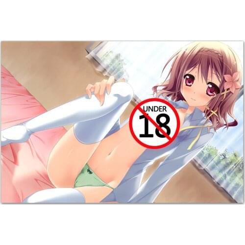 Artistic Paintings Open Shirt Girl Anime Posters Canvas Wall Art Picture and Prints for Living Room Decor