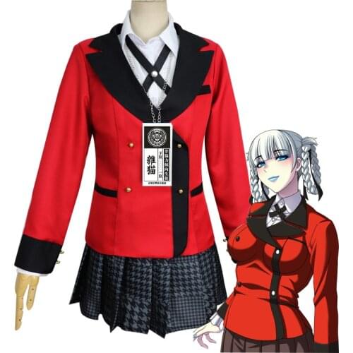 High Quality New Arrival Anime Kakegurui Cosplay Costume Jabami Yumeko Momobami Kirari Cosplay Costume Japanese School Uniform