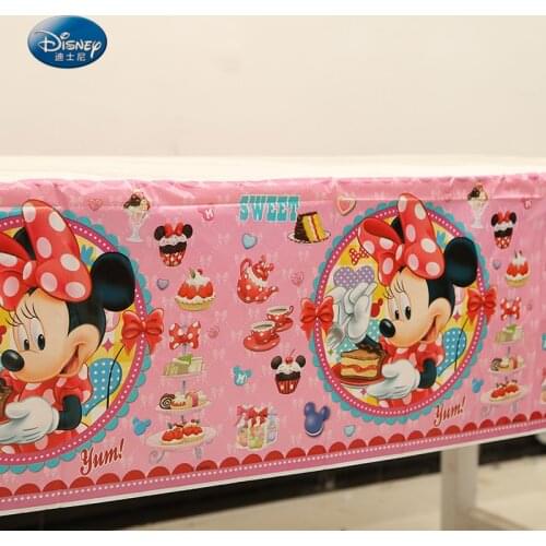 Minnie Mouse beautiful Party Supplies Kids Birthday Party Decoration Wedding Decoration Disposable Tablecloth 1.35x2.2M