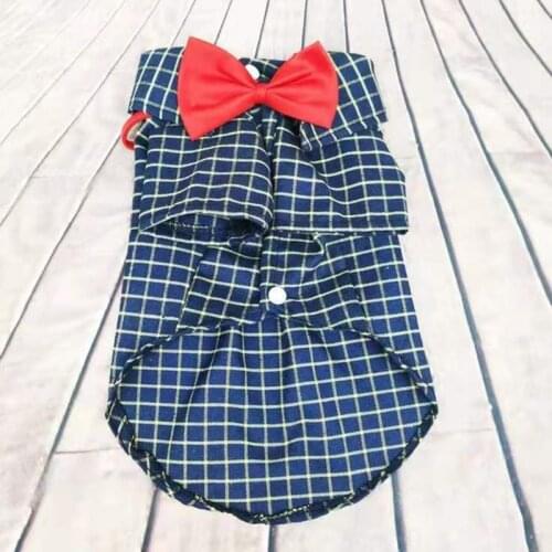 Summer Dog Shirts Gentleman Dog Casual Clothes Wedding Suit Formal Shirt For Small Dogs Bowtie Tuxedo Pet Clothing For Cats L3