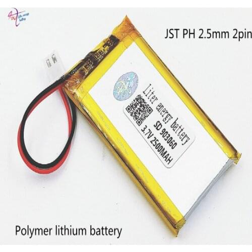 XHR-2P 2.54 2500mAh 903060 903158 3.7V story learning machine FLASH SHOE polymer lithium battery 903060