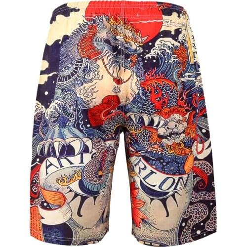 Mens Swim Trunks Quick Dry 3D Printed Casual Hawaiian Mesh Lining Cool Swimming Trunks with Pockets Beach Board Shorts