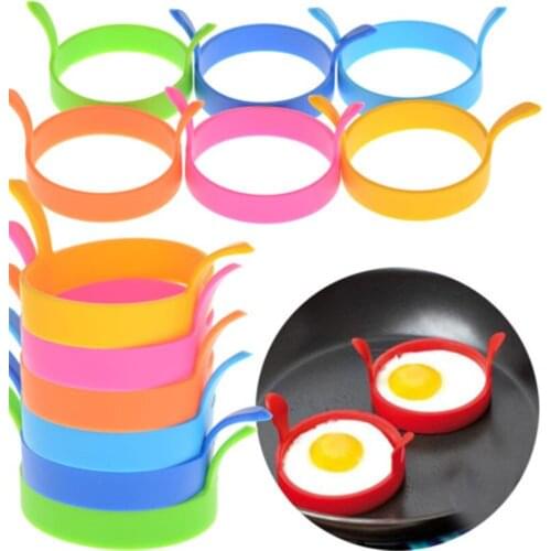New 4Pcs Creative Egg Tools Round Shape Silicone Omelette Mould For Eggs Frying Pancake Cooking Mould Breakfast Essential