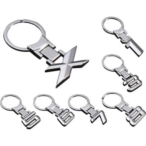New Metal Number Emblem Keychain Universal Hollow-carved Design Style Car Key Ring Auto Accessories Decoration