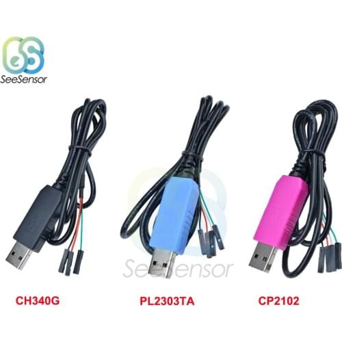 Original CH340 CH340G CP2102 PL2303TA USB to UART TTL Serial Wire Adapter Download Cable for WIN 7 8 10