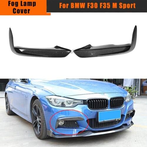 F31 Front Fog Lamp Fins Splitters Trim Canards Fins Cover For BMW 3 Series F30 M Sport 320i 325i 328i 2012-2018 Carbon Fiber