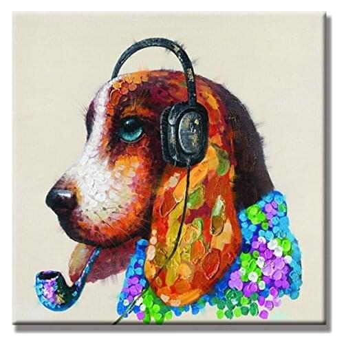 Lovely Dog Oil painting Wall Pictures Canvas Paintings For Living Room Wall Art Dog Pet Pictures Modern Abstract Handpainted