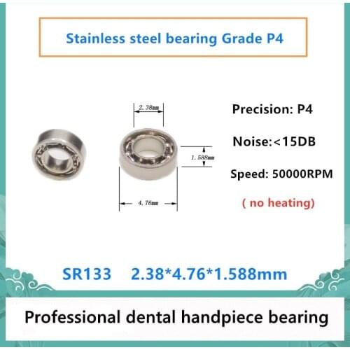 20pcs 20:1 16:1 Dental Handpiece bearing SR133 2.38x4.76x1.588mm P4 stainless steel ball bearings 50000rpm no heating