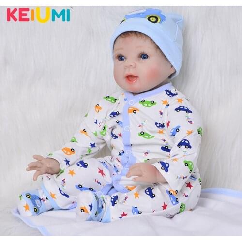 KEIUMI Lifelike Reborn Baby Boy Dolls Toy Silicone Vinyl Babies Gifts Realistic Newborn Dolls Realistic Boneca Reborns 55 cm