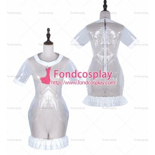 Sissy maid clear pvc dress lockable Uniform cosplay costume Tailor-made[G2322]