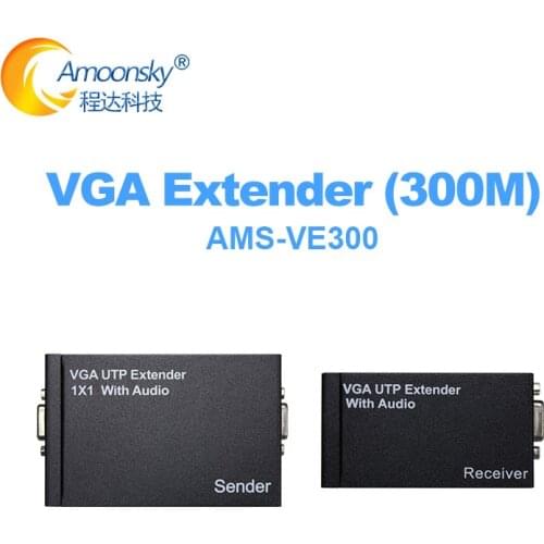 AMS-VE300 VGA Extender 300M HD Transmission male to LAN Video CAT5 CAT6 RJ45 Network Cable Adap