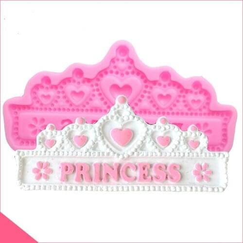 Princess Crown Fondant Silicone Mold for Cake Jelly Sugarcraft Lace Decoration Kitchen Accessories Baking Tool