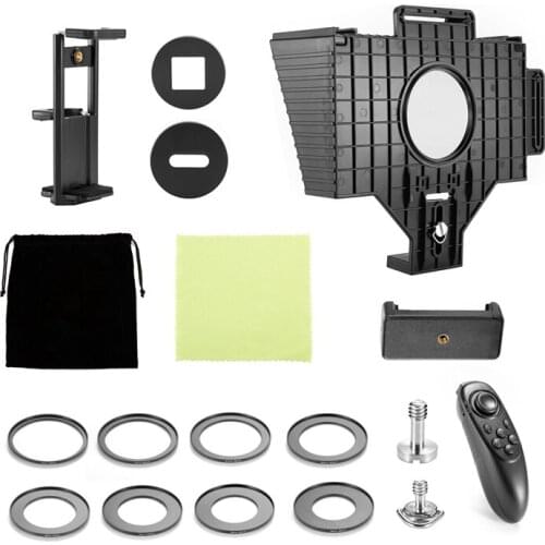 Teleprompter DSLR Recording Prompting Inscriber Interview Speech with Remote Control for iPhone Samsung iPad Tablet PC