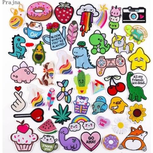 Cartoon Dinosaur Patches For Clothing Thermoadhesive Patches Cute Animal Patch Iron on Embroidery Patches on Clothes Applique