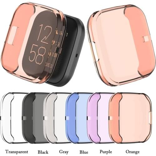 Ultra-thin Soft TPU Protector Case Cover For Fitbit Versa 2 Smart Watch Full Coverage Protective Shell Protector Silicone Cases