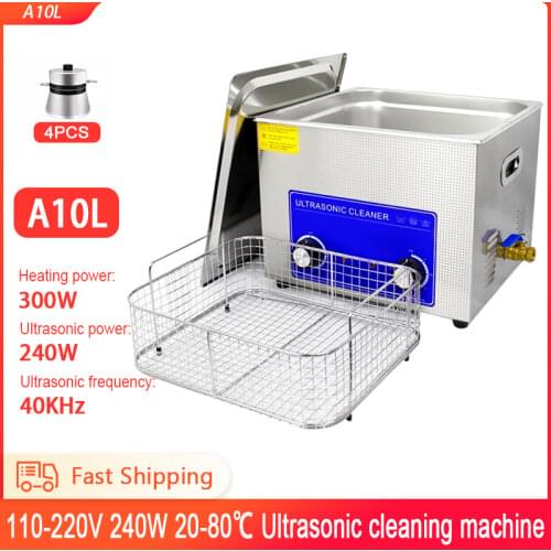 10L Ultrasonic Cleaner Digital Time 240W Washing Jewelry Necklace Glasses Watch Brush Household Ultrasound Washer Machine