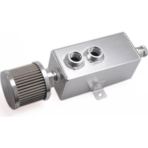 Universal Aluminum Oil Catch Tank Can Tank Reservoir Exhaust Gas Filter Pot 1L With Air Filter Fuel Supply System Fuel Tanks