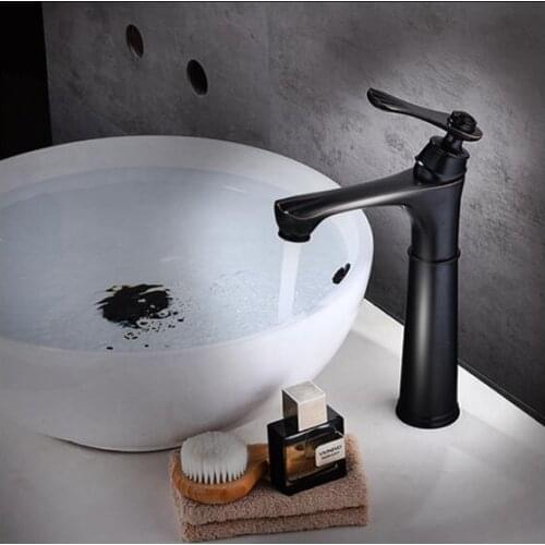 Vidric New Arrivals brass Basin Faucet hot and cold Waterfall Faucet single lever black oil Brushed bathroom sink faucet basin t