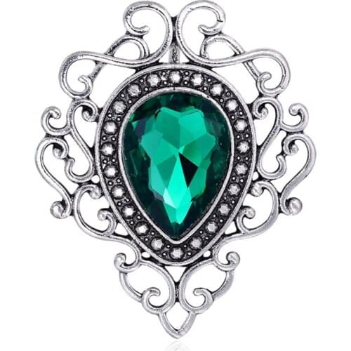 Vintage Hollow Geometric Corsage Green Acrylic Fashion Pin Simple Personality Clothing Accessories Brooch