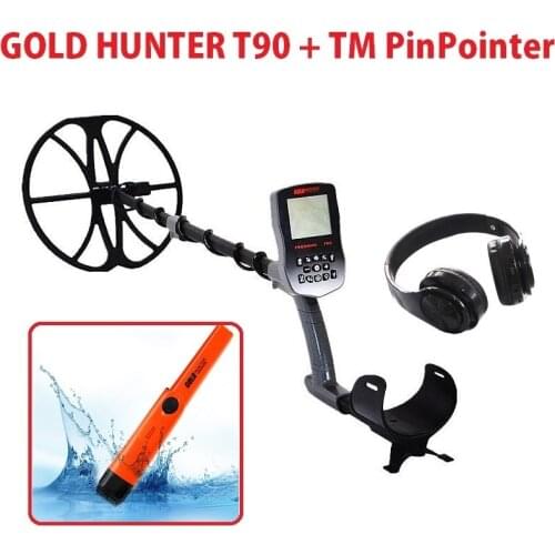 Gold Hunter T90 waterproof metal detector underground gold metal detector with 12 inch metal detector