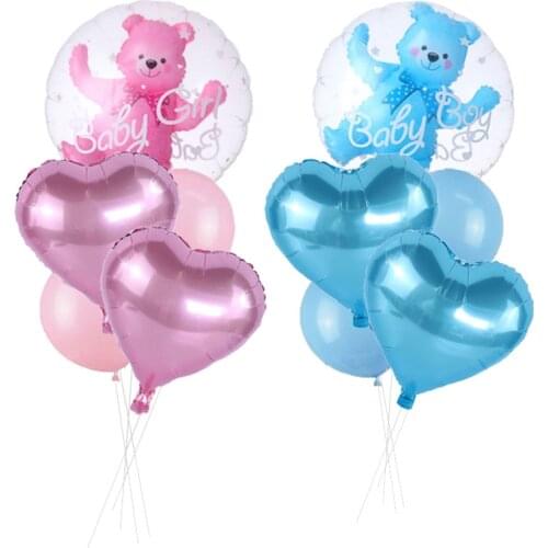 Baby Shower Boy Girl Balloons Pink Blue Babyshower Foil Balloons Kids Birthday Gender Reveal Baby Shower Decoration Helium Balls