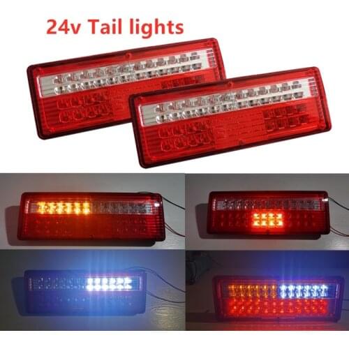 1pair 24v truck 6 Function Tail reverse Light Turn Lamp brake Stop Light 24V LED Lorry Trailer Caravan Tail Rear Light Lamp