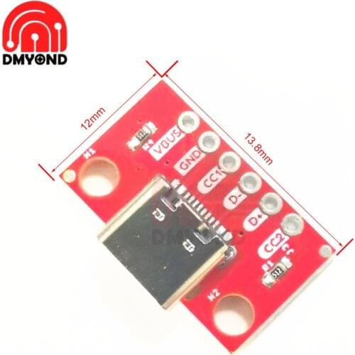 20Pcs TYPE-C Female Test Board USB3.1 16P to 2.54 High Current Power Adapter Board Module