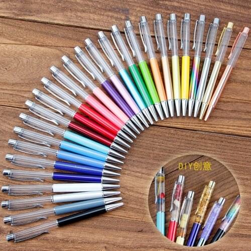 28 PACK Colorful Empty Tube Floating DIY Pens Ballpoint Pens, Building Your Favorite Liquid Sand Pens Gift