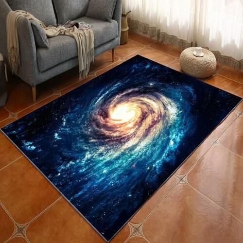 Beautiful universe galaxy 3D three-dimensional earth Floor mat Door mat Anti-slip mat Carpet Bedroom Home decoration