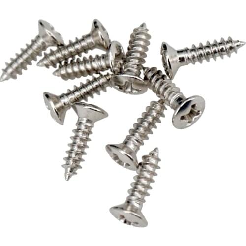 50pcs Iron Mounting Screws For Electric Guitar Pickguard 0.47inch Silver