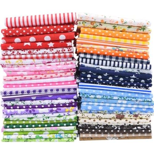 56PCS 25*25cm Flower Stripe Pattern 100% Cotton Fabric Cloth Printed Patchwork For DIY Crafts Making Tilda Sewing Material Cloth