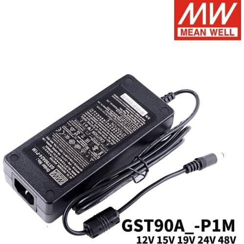 Mean Well GST90A P1M 90W Power Adaptor 220V AC to DC 12V 15V 19V 24V 48V Meanwell Universal Charger Switching Power Supply