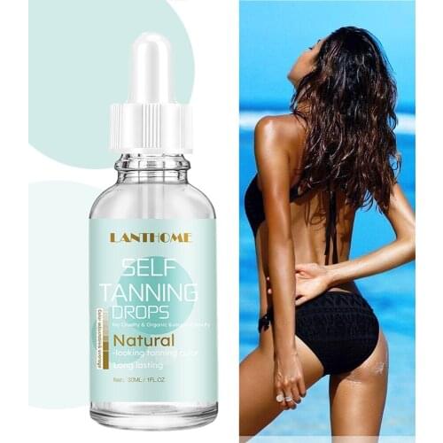 Non-stick Tanning Oil Drops Sun Bronzers Skin Cream Salon Body Sunblock Essential Oils Summer Fake Tan Unmarked No UV Damage