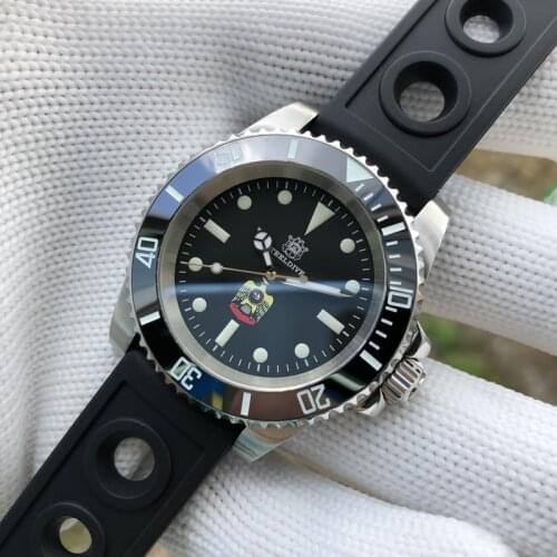 STEELDIVE mens automatic watches,men dive watch self wind mechanical wristwatch 200m waterproof Switzerland luminous clock NH35