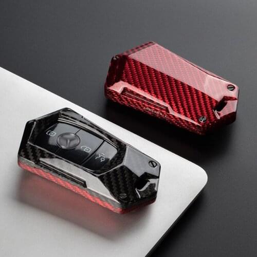 For Benz AMG A B R E G Class GLK GLA W204 W463 W203 W210 W211 Car modification Real Carbon Fiber Remote Key Fob Car key Case