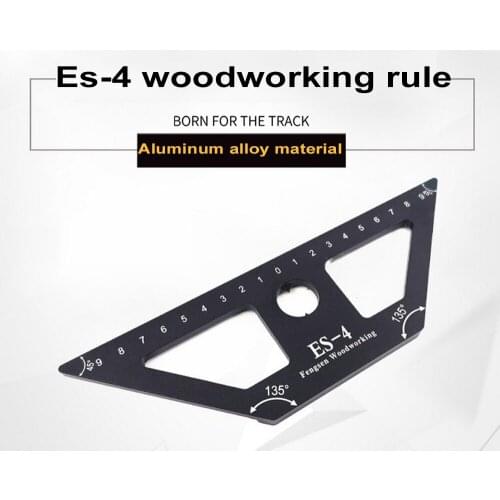 ES-4 Woodworking Line Scribe Ruler Aluminum Alloy Multi-angle Gauge Aluminum Angle Ruler 45 Degree Scribing Tool for DIY