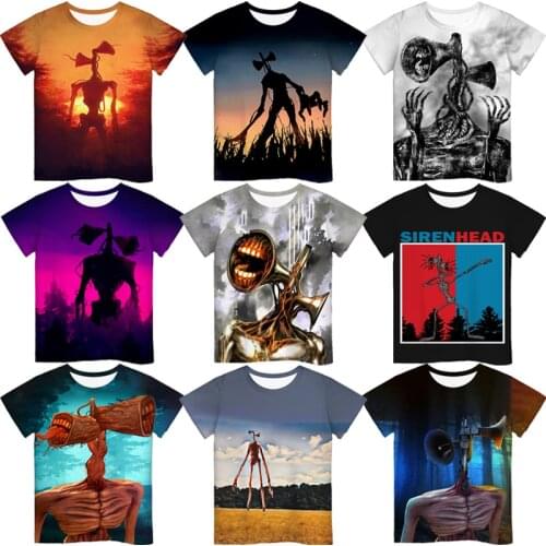 2021New Summer Siren Head 3D Print T Shirt for Kids Teens Cartoon T-shirt Boys Girls fashion Short Sleeve Tee Children Tops