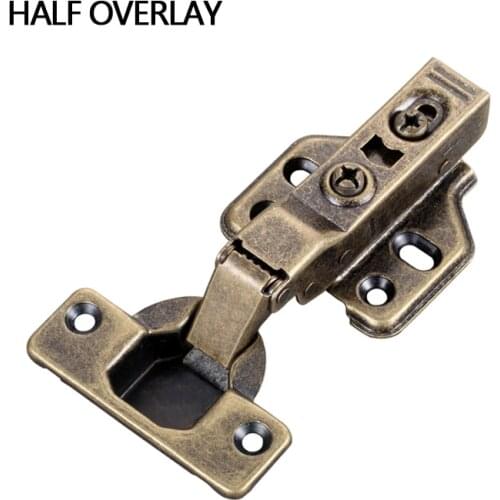 Myhomera 2pcs Cabinet Hinge Hydraulic Super Mute Stainless Steel Furniture Cupboard Door Hinges Copper Core Damper Buffer Closer
