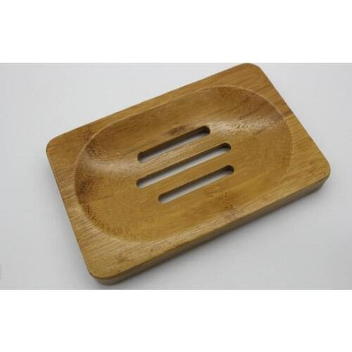 Natural Bamboo Wooden Soap Dish Tray Holder Storage Soap Rack Container For Bath Shower Accessory LX7961