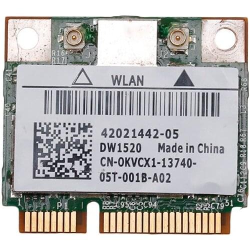 Wireless Adapter Card for DELL DW1520 Wireless AGN Half MINI PCI-E Broadcom BCM943224HMS WIFI Card BCM43224 bcm943224