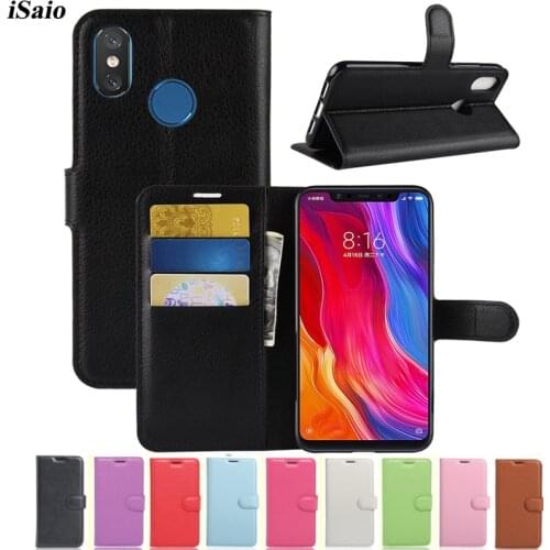Leather Case For Xiaomi Mi 8 Mi8 6.21 Flip Cover Xiomi Xiami Mi 8 Mi8 Phone Case Book White Stand TPU Inner Shell Funda Bumper