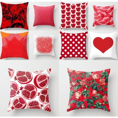 Red Love Heart Cushion Cover Decorative Pillowcase Sofa Car Throw Pillow Cover home Decor Pillow Case Valentines Day Gifts