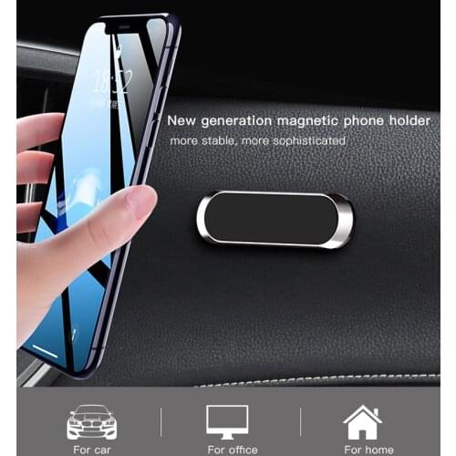 Mini Strip Shape Magnetic Car Phone Holder Stand For iPhone Samsung Xiaomi wall metal Magnet GPS Car Mount Dashboard