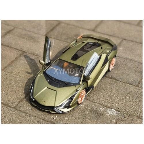 New Bburago 1:18 For lamborghini Sian FKP37 Diecast Car model Kids Toys Gifts Green/Yellow/Red For Display Collection Metal