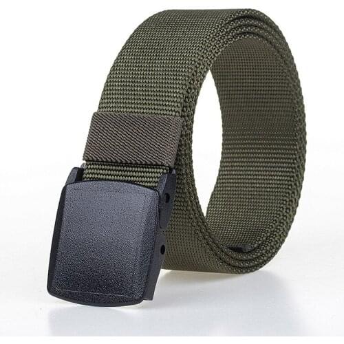 Mens Casual Canvas Belt Environmental Protection Quick release Men Fashion Nylon plastic Steel Safety Check Buckle Belt