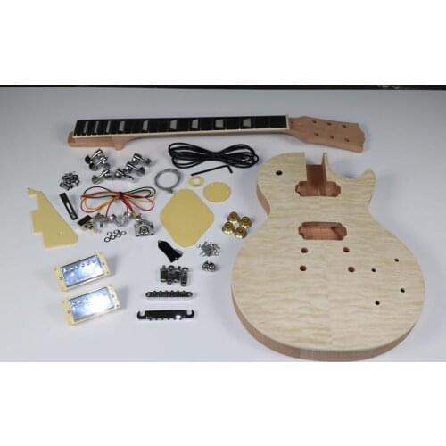 Best New DIY Guitar Mahogany Body and neck Unfinished Electric Guitar Kit all hardware