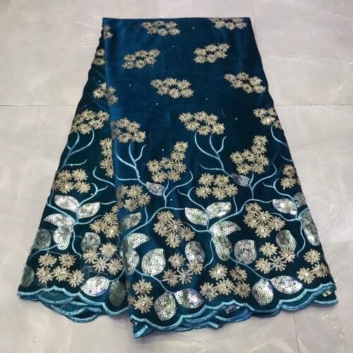 New Arrival African Velvet Lace Fabric 2021 High Quality Sequin Lace Nigeria French Lace Fabric For Wedding Sewing J4306