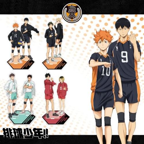 2pcs Set New Haikyuu Figure Toys Japan Anime Haikyuu Acrylic Stand Shoyo Tsukishima Kenma Standing Gifts For Kids Fans