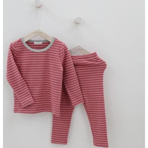 2021 Spring Autumn Kids Girls Boys Toddler Pajamas Set Striped Sleepwear PJs Lounge Wear Teenagers Clothing